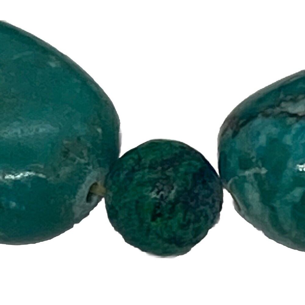 Emerald Green Agate 8” Fashion Stretch Bracelet Handcrafted Tumbled Stones Beads - Picture 6 of 13